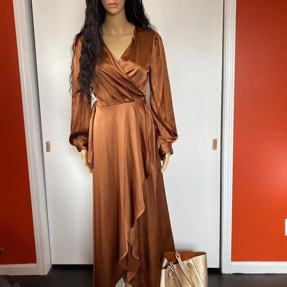 Rust gold dress